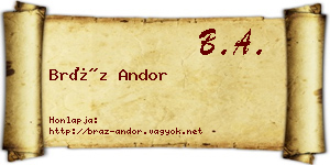 Bráz Andor névjegykártya
