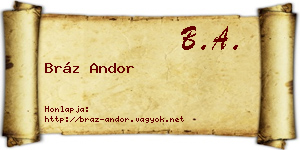Bráz Andor névjegykártya