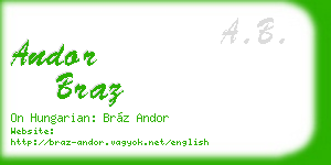 andor braz business card